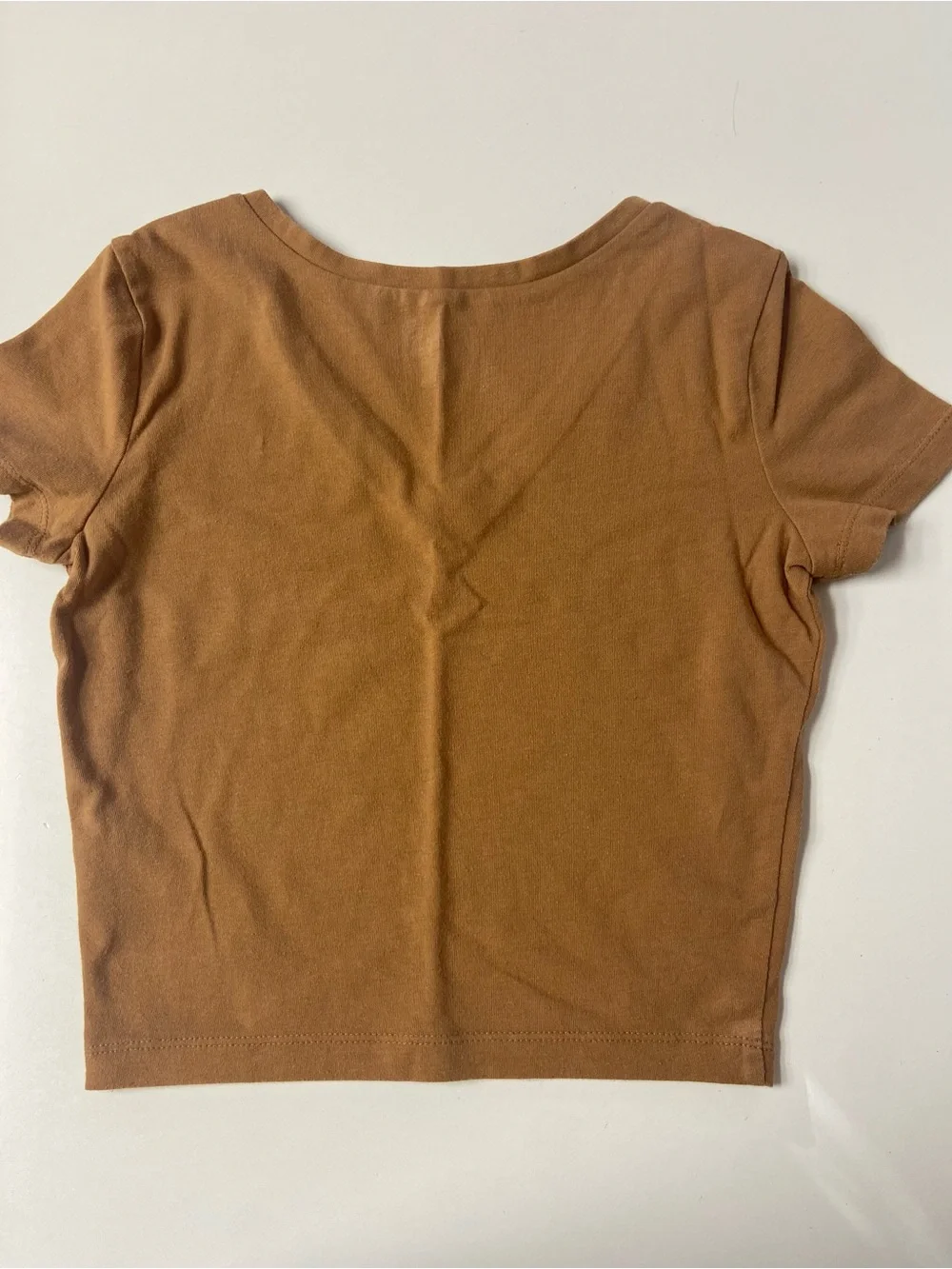 Wild Fable Brown V-Neck Cropped Tee Shirt like new women's/young adult size XS